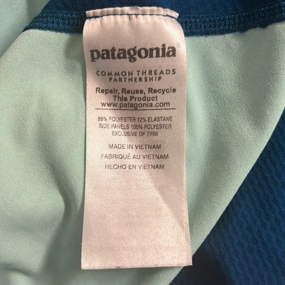 Patagonia All Weather Zip Neck Long Sleeve Shirt in Water Print Size Large - Picture 8 of 12